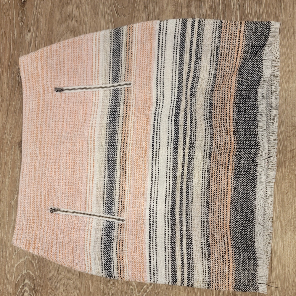 LOFT Striped Peach and Black Women's Skirt